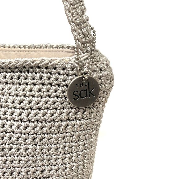 The Sak Hand Crochet Crossbody Bag Sustainable Ecru Yarn 12"W x 9"H x 2"D - Picture 2 of 12